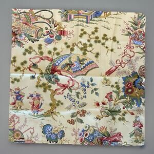 SCHUMACHER Chinoiserie Multicolor Asian 100% Cotton Fabric Sample 26"x26"